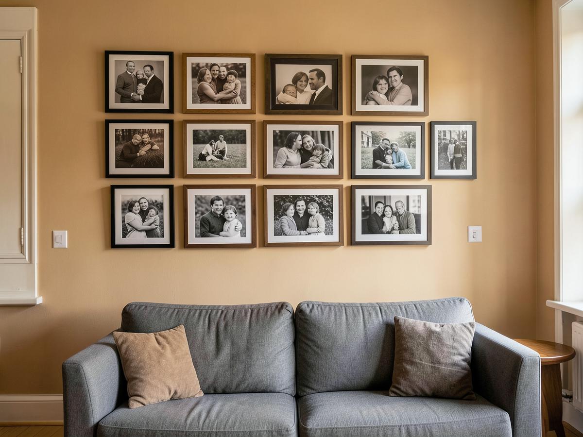 10 canvas prints from the 10 Piece Canvas Combo arranged as a gallery wall in a styled room