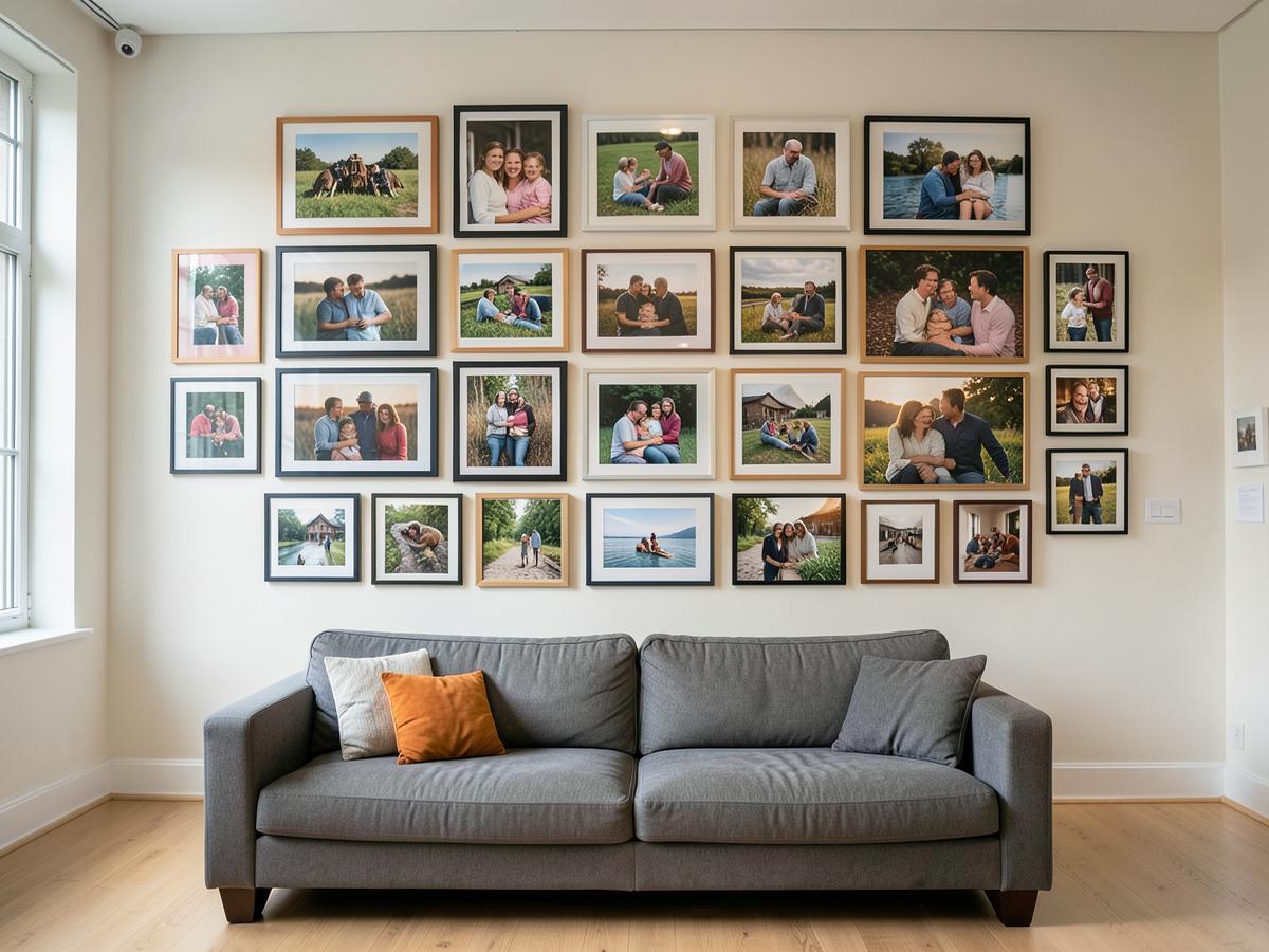 17 canvas prints from the 17 Piece Best Value Deal arranged as a gallery wall in a styled room