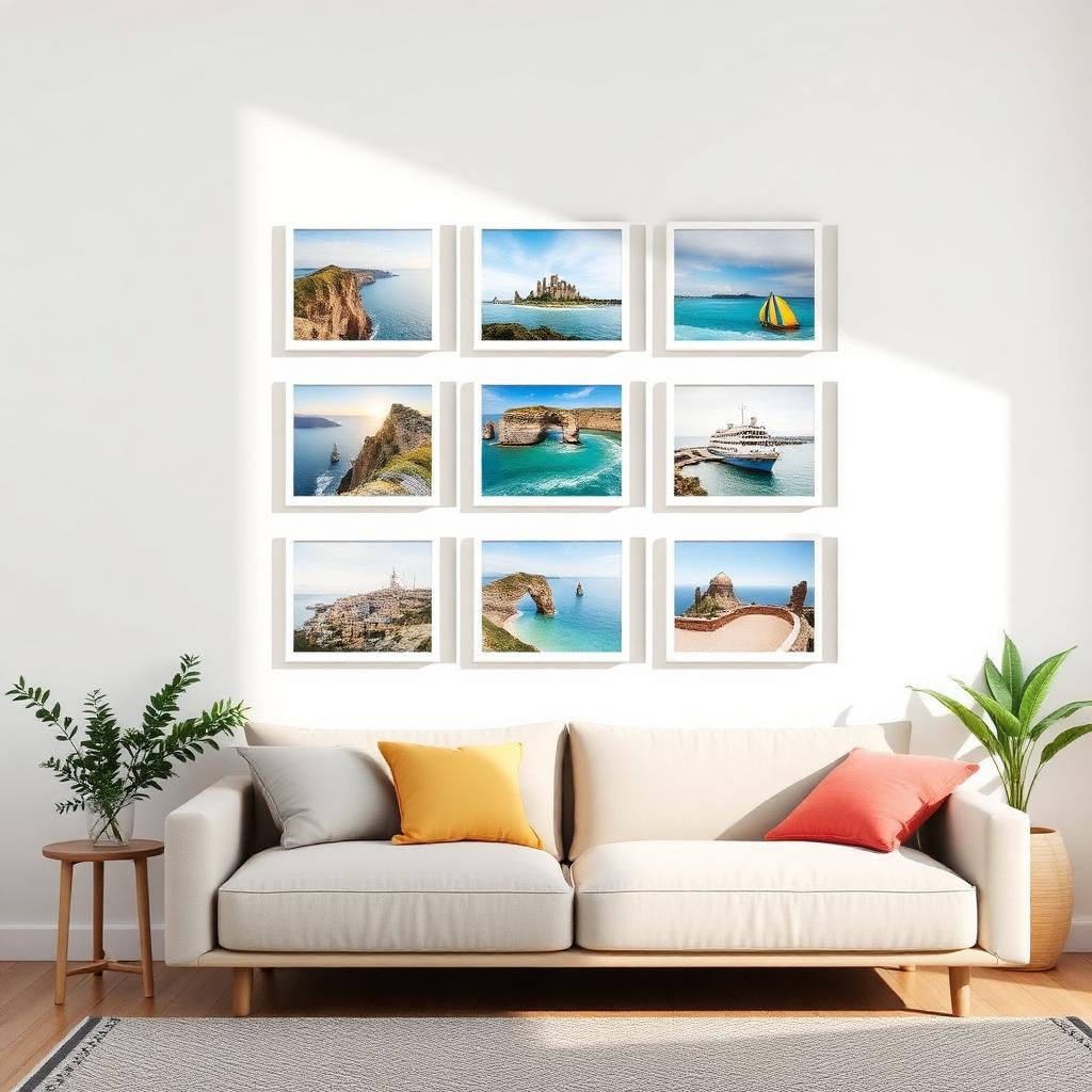 12 x A4 Canvas Combo arranged as a gallery wall in a styled room