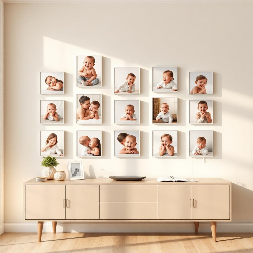 15 x A5 Canvas Combo arranged as a gallery wall in a styled room
