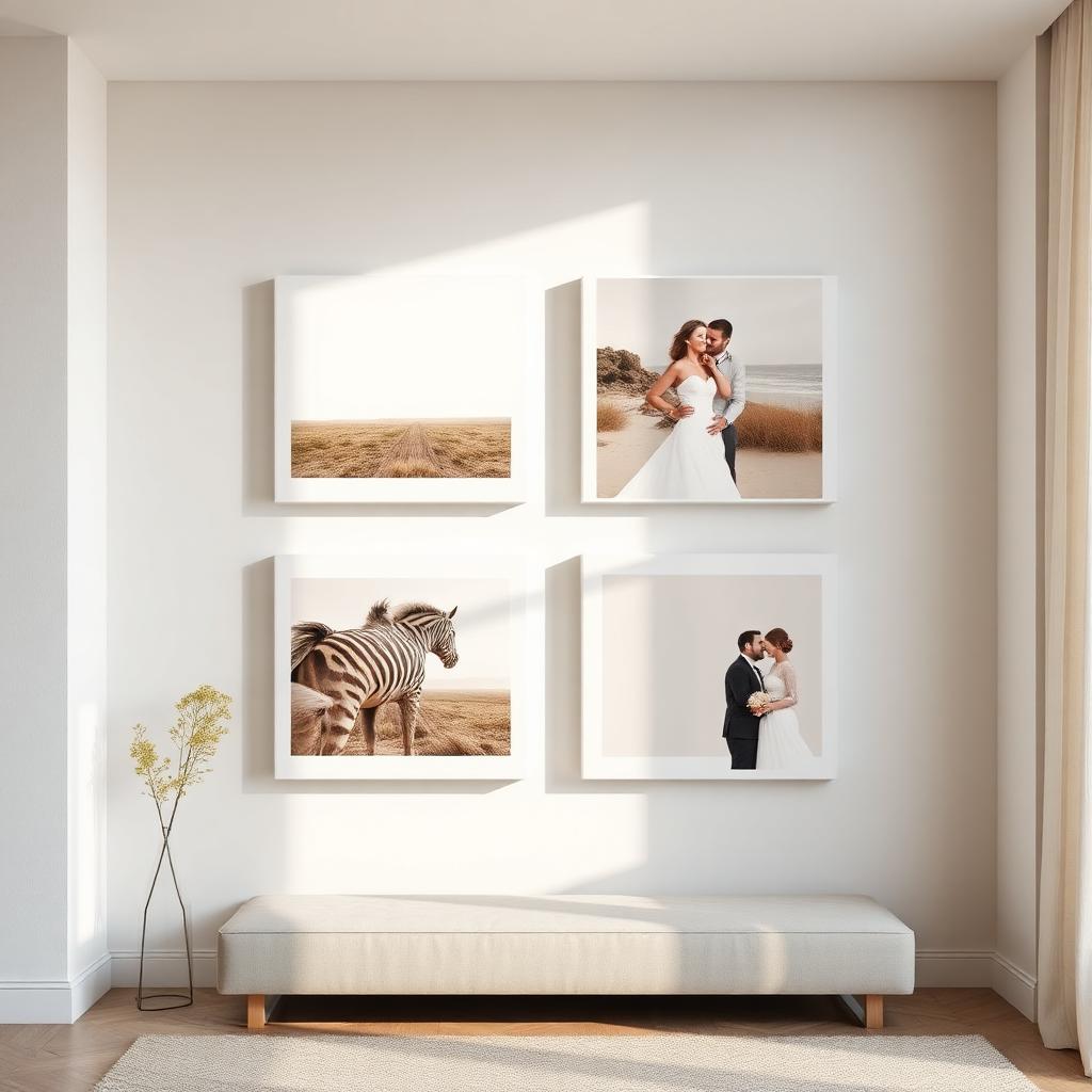4 x A4 Canvas Combo arranged as a gallery wall in a styled room
