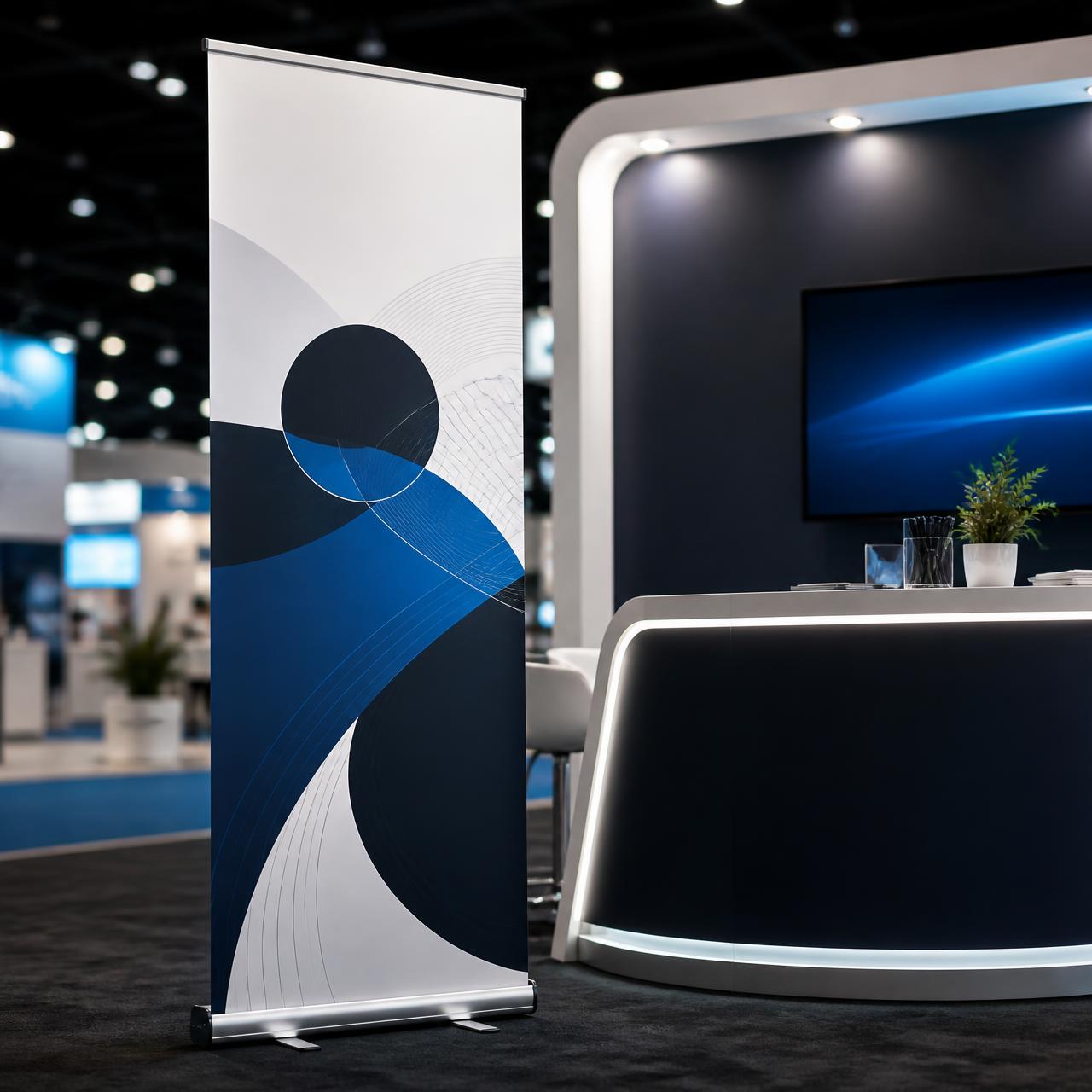 Pull-up banner at a trade show